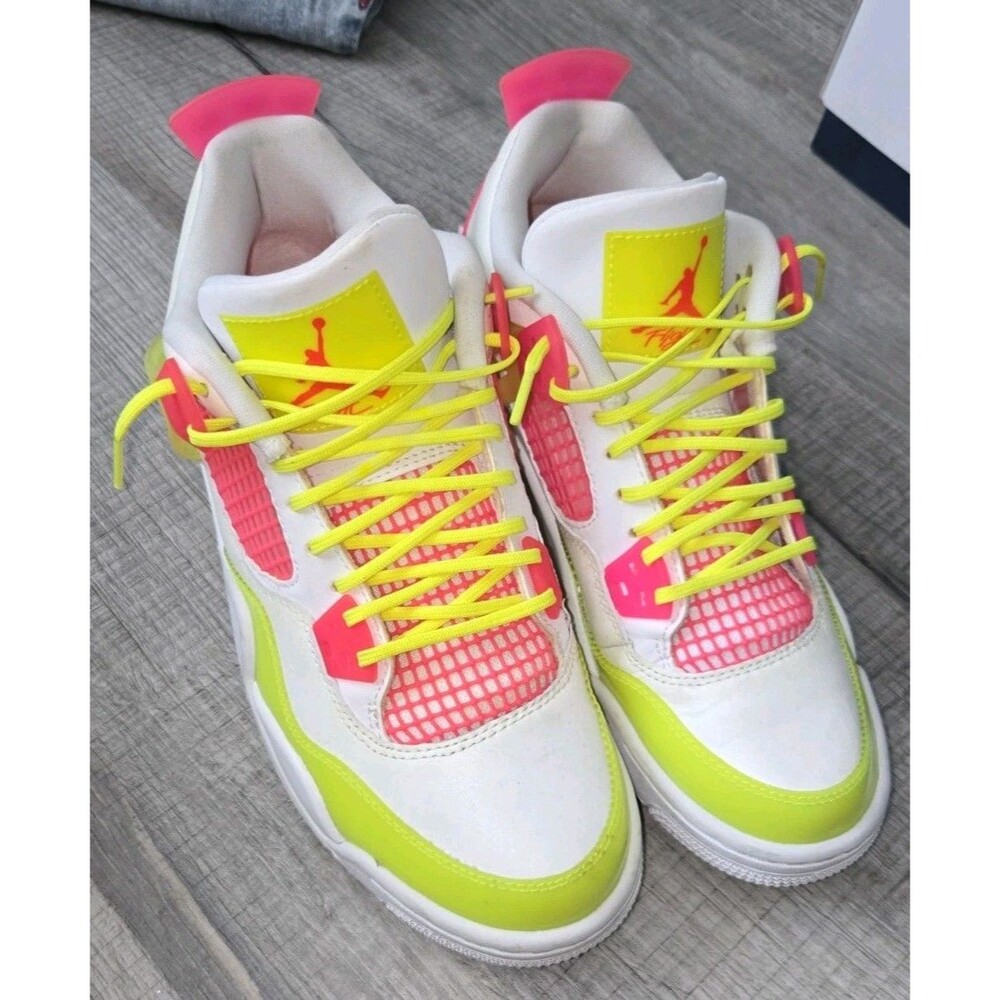 Size 6.5y/8w Nike Jordan 4 Lemon Pink (GS) - - Excellent Condition - No Box